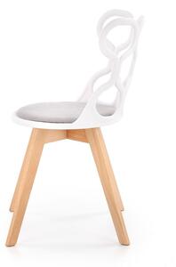 Krzesło do nowoczesnej jadalni Biały-Popielaty Drewniany stelaż OCTANER