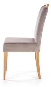 Drewniane krzesło tapicerowane Szaro-brązowe Welwet ARMORIA
