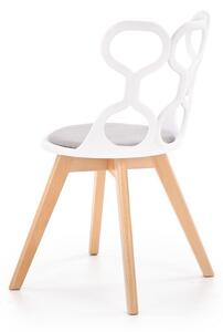 Krzesło do nowoczesnej jadalni Biały-Popielaty Drewniany stelaż OCTANER