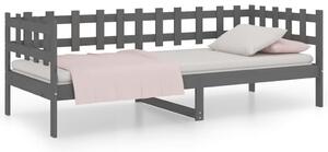 Łóżko dzienne, szare, 80x200 cm, lite drewno sosnowe