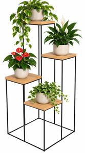 Stojak na kwiaty w stylu loft czarny + dąb artisan S8-W81