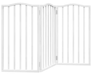 Składana bramka zabezpieczająca dla psa, 3 panele, biała, 150cm