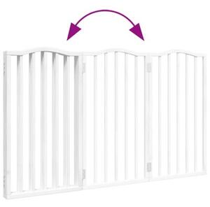 Składana bramka zabezpieczająca dla psa, 3 panele, biała, 150cm