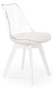 Nowoczesne krzesło do jadalni Transparentne Białe PERUGIA