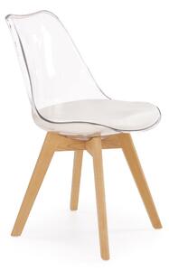 Transparentne krzesło do jadalni z poduszką Skandynawskie PERUGIA