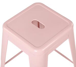 Zestaw 2 hokerów stołków barowych metalowy 60 cm różowy Cabrillo Beliani