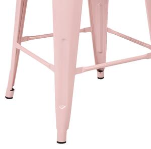 Zestaw 2 hokerów stołków barowych metalowy 60 cm różowy Cabrillo Beliani
