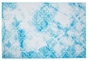 Dywan z wzorem marokańskiej koniczyny 140 x 200 cm niebiesko-biały Elazig Beliani