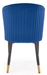 Granatowe krzesło welurowe glamour - Nubo