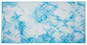 Dywan z wzorem marokańskiej koniczyny 80 x 150 cm niebiesko-biały Elazig Beliani