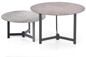 Zestaw okrągłych stolików do salonu Industrialna ława ESPEN