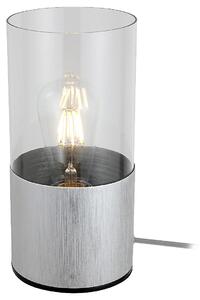 Minimalistyczna lampka nocna Zelkova okrągła szklana aluminium