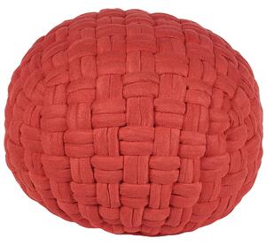 Puf pleciony wykonany ręcznie podnóżek do salonu 45x35 cm czerwony Hopa Beliani