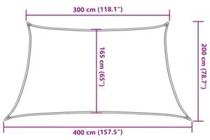 Żagiel przeciwsłoneczny, 160 g/m², trapez, jasnoszary, 3/4x2 m
