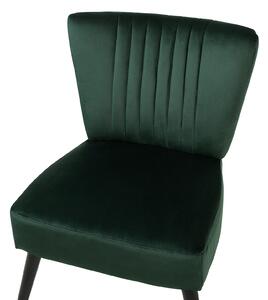 Fotel tapicerowany welurowy drewniane nóżki ozdobne oparcie zielony Vaasa Beliani