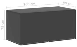 Pokrowce na meble ogrodowe, 2 szt., 6 oczek, 160x80x75 cm
