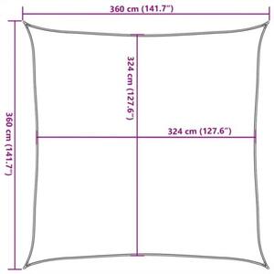 Żagiel przeciwsłoneczny, 160 g/m², taupe, 3,6x3,6 m, hdpe