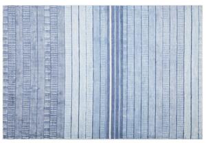 Ręcznie tkany dywan z wiskozy 160 x 230 cm w paski niebieski Yardere Beliani