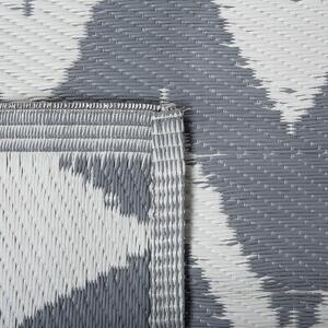 Dywan zewnętrzny pleciony zyg zag materiał z recyklingu 90 x 180 cm szary Sirsa Beliani