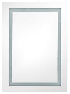Szafka łazienkowa z lustrem i LED, szara, 50x13x70 cm