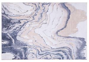 Dywan wzór abstrakcyjny z podszyciem 140 x 200 cm beżowo-niebieski Gebze Beliani