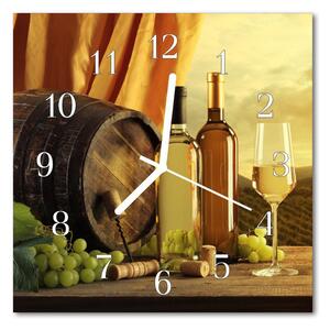 Zegar szklany kwadratowy Beczka na wino