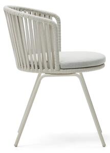 Białe metalowe krzesło ogrodowe Saconca – Kave Home