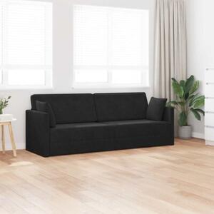 Sofa podÅogowa z funkcjÄ spania czarny 213 x 70 x 77 cm aksamit