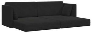 Sofa podÅogowa z funkcjÄ spania czarny 213 x 70 x 77 cm aksamit