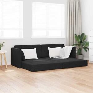 Sofa podÅogowa z funkcjÄ spania czarny 213 x 70 x 77 cm aksamit
