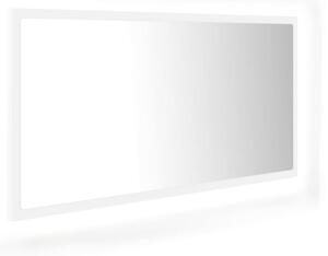 Lustro Åazienkowe z LED, biaÅe, 90x8,5x37 cm, akryl