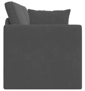 Sofa podÅogowa z funkcjÄ spania czarny 213 x 70 x 77 cm aksamit