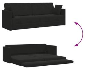 Sofa podÅogowa z funkcjÄ spania czarny 213 x 70 x 77 cm aksamit