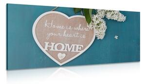 Obraz serce z cytatem - Home is where your heart is
