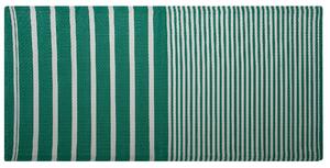 Dywan zielony 90 x 180 cm zewnętrzny w paski wzór geometryczny Haldia Beliani