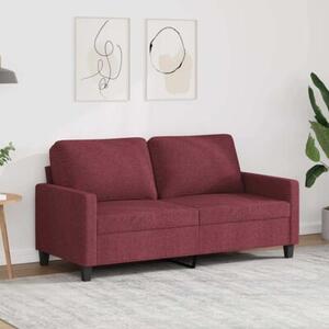 Sofa 2-osobowa, winna czerwieÅ, 140 cm, tapicerowana tkaninÄ
