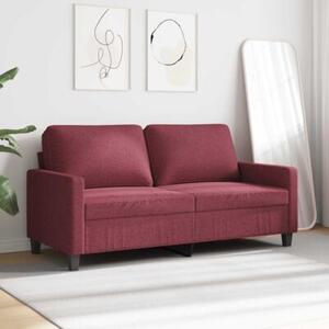 Sofa 2-osobowa, winna czerwieÅ, 140 cm, tapicerowana tkaninÄ