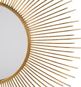 Okrągłe lustro ścienne 80 cm w stylu glamour metalowe złote Cilly Beliani