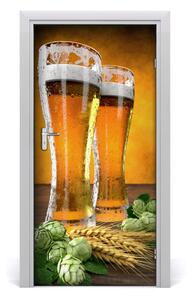 Naklejka na drzwi samoprzylepna Dwie szklanki piwa