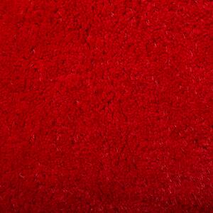Dywan poliester czerwony gładki pleciony maszynowo 80 x 150 cm Demre Beliani