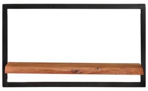 Półki ścienne, 2 szt., 60x25x35 cm, lite drewno akacjowe i stal