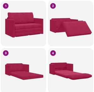 Sofa bed czerwone wino 124 x 204 x 61 cm aksamit