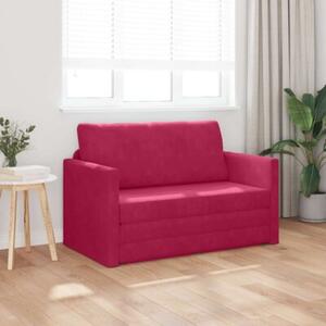 Sofa bed czerwone wino 124 x 204 x 61 cm aksamit