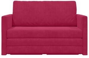 Sofa bed czerwone wino 124 x 204 x 61 cm aksamit