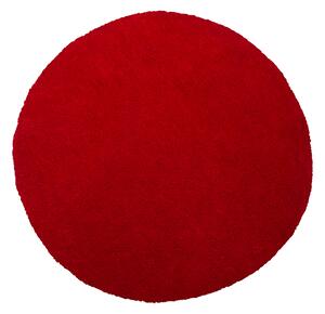Nowoczesny dywan poliester czerwony gładki wykonany ręcznie ø 140 cm Demre Beliani
