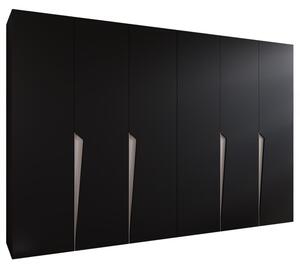 Szafa uchylna otwierana Piano 1 300 (2x150) wys. 202 cm czarny + u. kaszmir