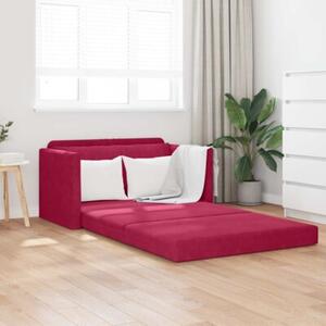 Sofa bed czerwone wino 124 x 204 x 61 cm aksamit