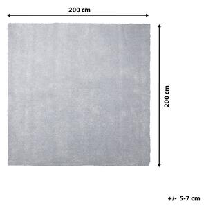 Nowoczesny dywan poliester jasnoszary gładki wykonany ręcznie 200 x 200 cm Demre Beliani