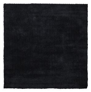 Nowoczesny dywan poliester czarny gładki wykonany ręcznie 200 x 200 cm Demre Beliani