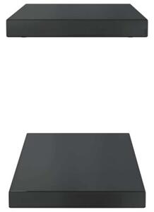 Półki ścienne, 2 szt., 50x23,5x3 cm, czarna stal nierdzewna